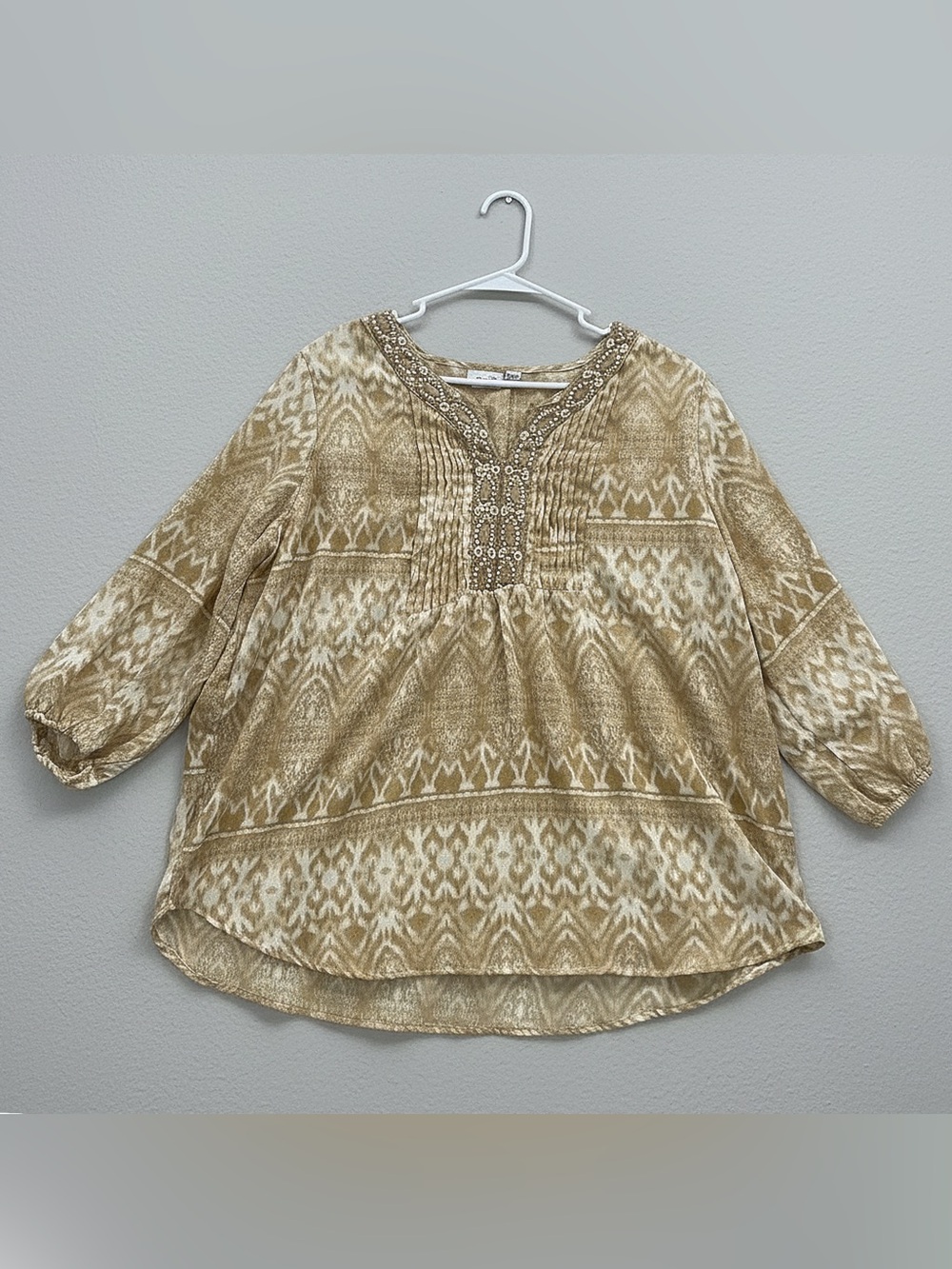 KIM ROGERS Bohemian Embellished Aztec Women's Top…27"P2P 29"length - Picture 8 of 8